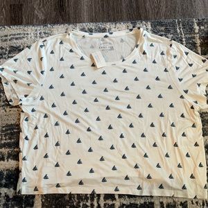 White Sailboat crop top